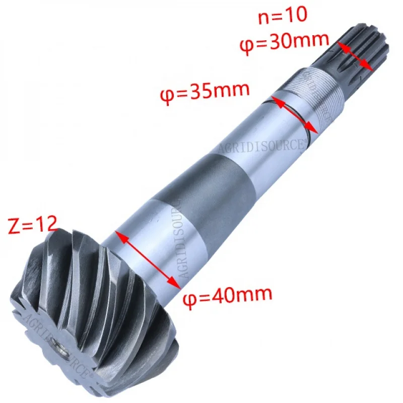 Long life：Front Axle Input Screw Bevel Gear Shaft for Foton Lovol 1004/1104/1204 Tractors Parts Number TX1P311010069/70 10 Unava