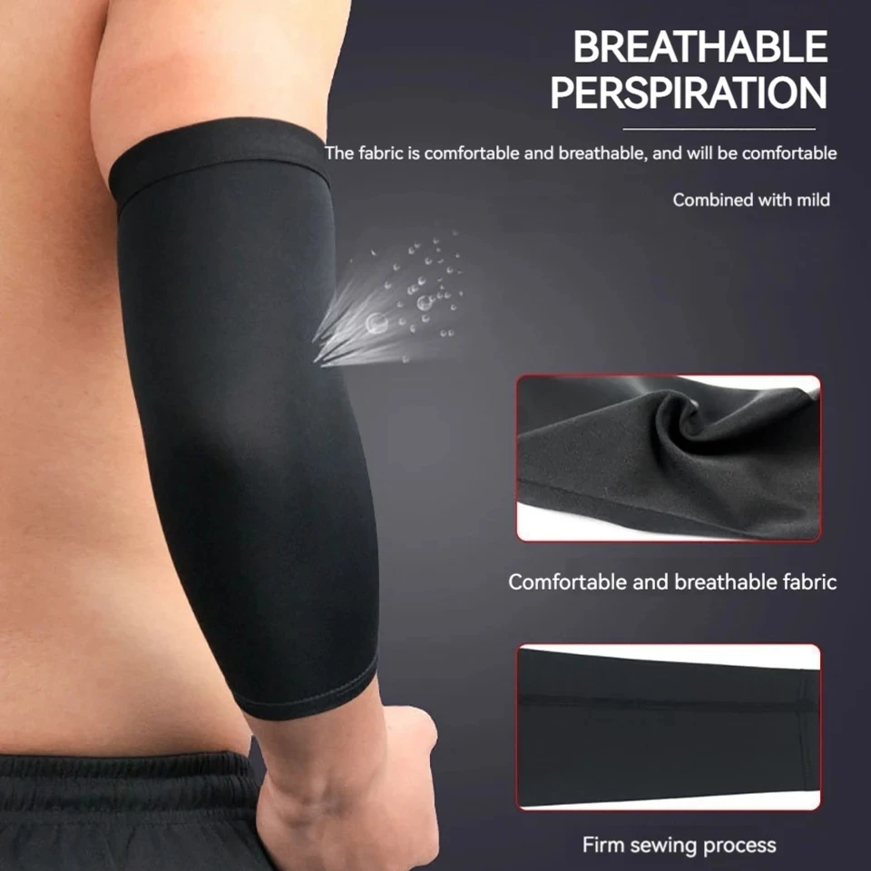 LOOGDEEL 1Pcs Elastic Sports Elbow Pads Ventilation Pressure Silicone Anti-Slip Arm Protector Basketball Tennis Protective Gear