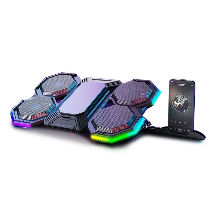 

External Cooler Foldable Adjustable Ergonomic Best Selling Laptop Stand with Cell Phone Stand Cooling Fan