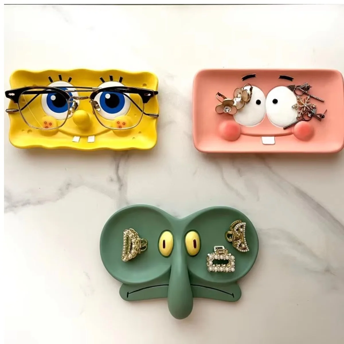 Creative Elephant Glasses Holder Tray Resin Cartoon Sunglasses Display Stand Jewelry necklace ring storage For Women