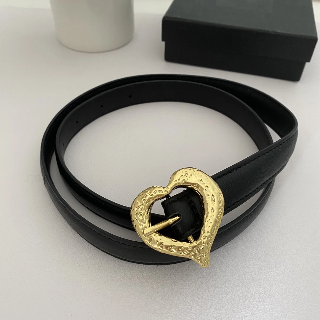 Famous Brand Top Quality Cowhide Luxury Belt Black Waist Chain For Women France Designer Jewelry Accessories Star Runway Trend