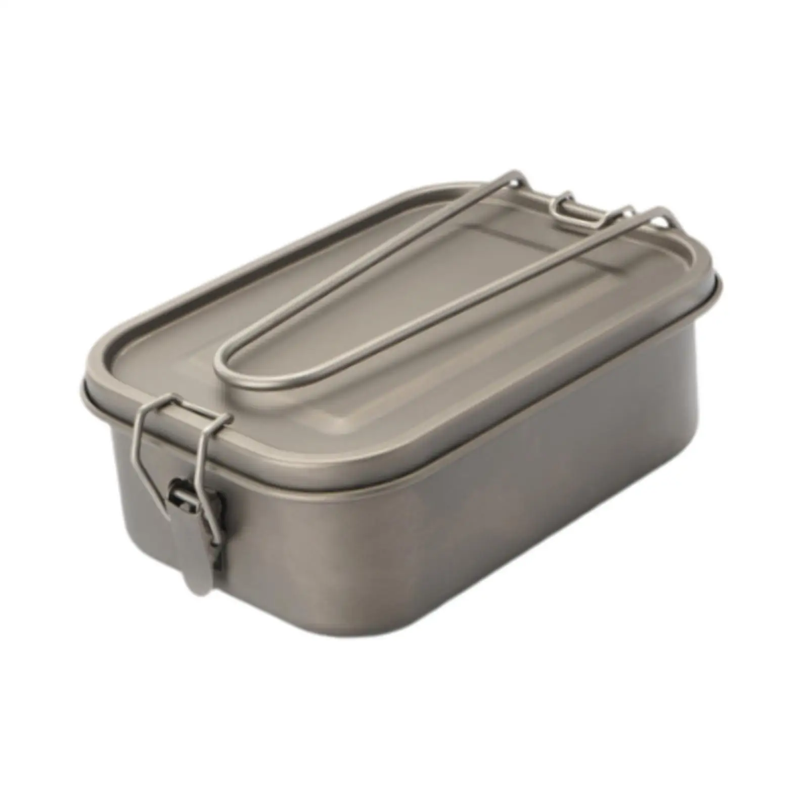 Lunch Box 700 ml Portable Titanium Cookware Reusable Tableware with Cover Mess Tin for Home Camping Student Kids Adults Kitchen