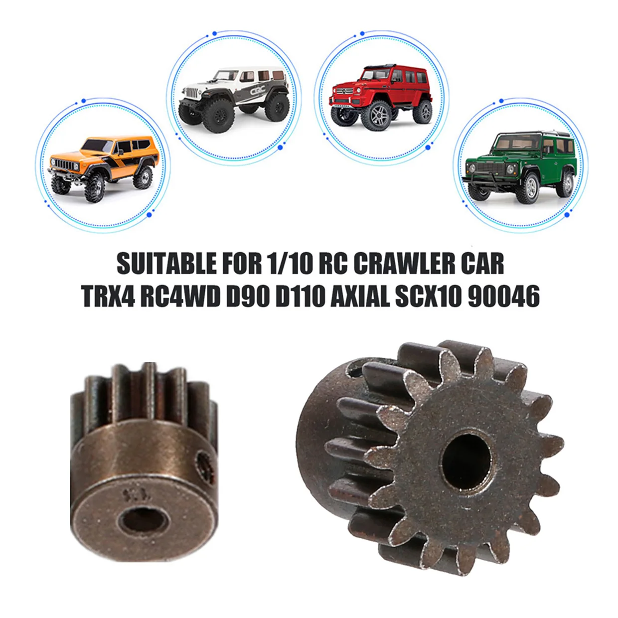 Ingranaggio motore per auto RC RCZIPROY 45 #   Acciaio 13T/15T 5 pezzi di ricambio 1/10 RC Crawler TRX4 RC4WD D90 D110 Axial Scx10 90046