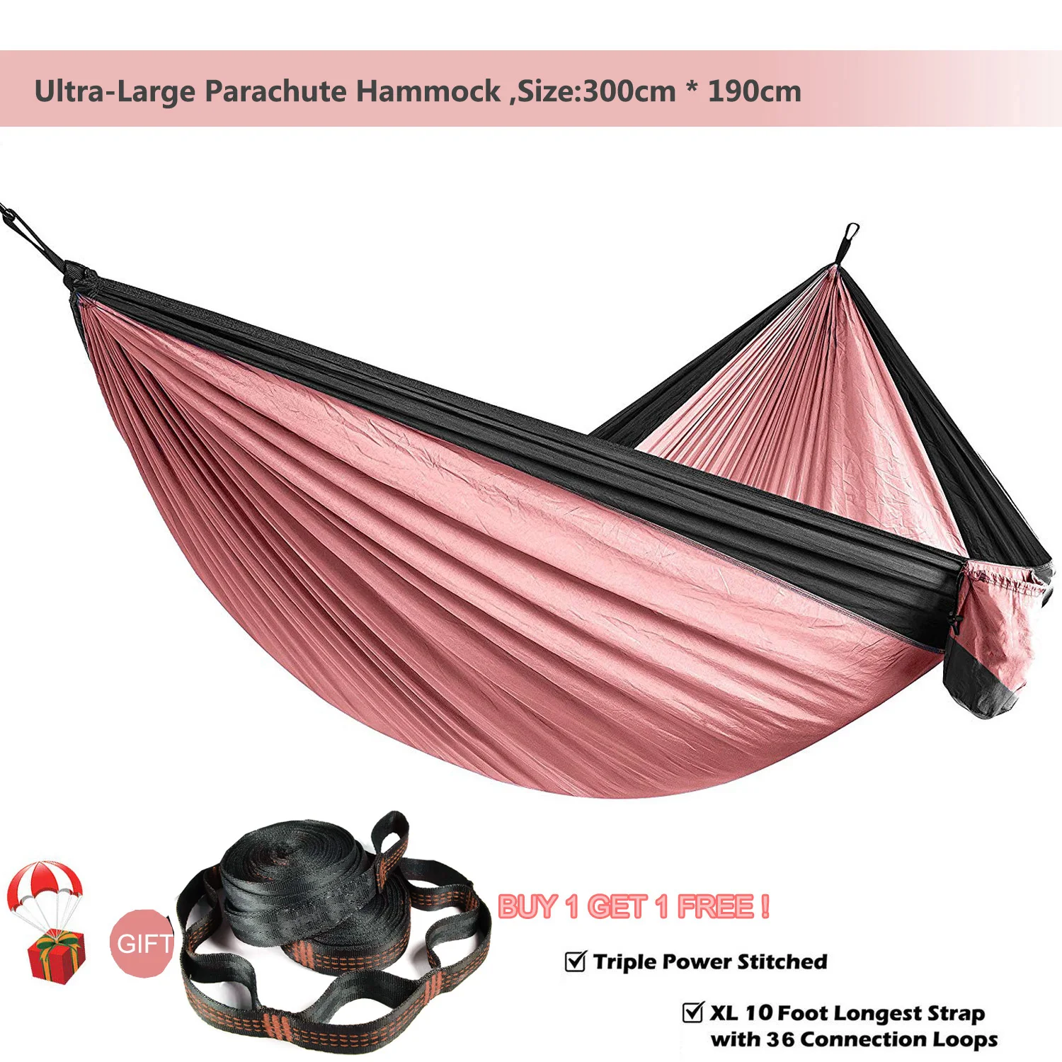 

Ultra-Large Light weight Parachute Hammock Camping Survival Garden Hunting Leisure Hamac Travel Double Person Hamak Ramac