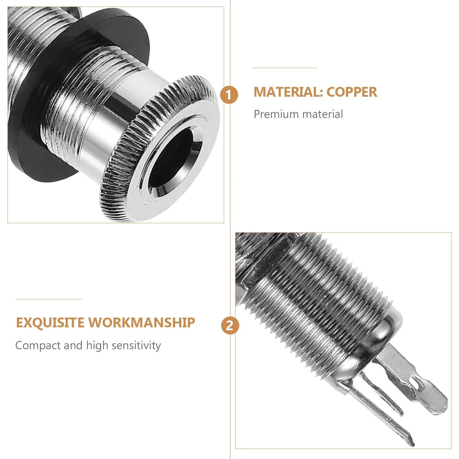 

4 Pin Barrel Jack Cylinder Stereo Socket Compact Design Replacement Output Jack for Guitar Bass Accessories Bass Barrel Cylinder