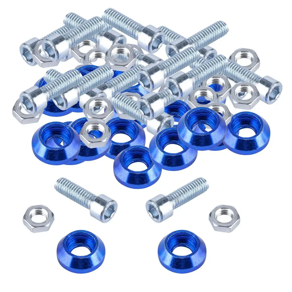 20pcs Aluminum Washers Engine Dress Up Bolts Assortment Kit for Car License Plate Frame, , Bumper