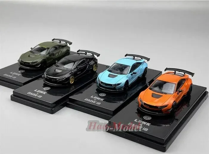 1:64 para Paragon BMW i8 PARA modelo de coche aleación Diecast juguetes niños regalos de cumpleaños Hobby exhibición adornos de simulación verde/azul