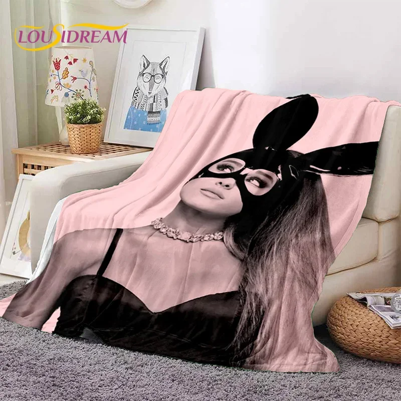 3D Ariana Grande Cat Ari Singer coperta di flanella morbida per letti divano camera da letto Picnic, coperta per copertura regalo per il tempo