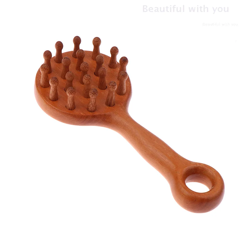 

Wood Multi-Functional Therapy Massage Comb Scalp Head Massager Natural Sandalwood Circular Tooth Guasha Scraping Body Massager
