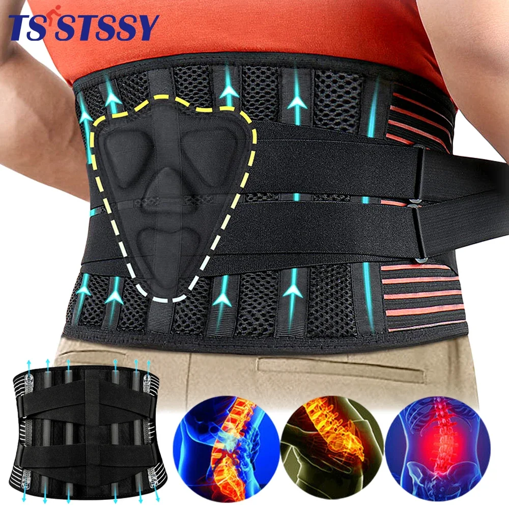 Adjustable Back Support Belt Waist Support Back Brace with Lumbar Pad Sciatica Pain Relief Anterior Pelvic