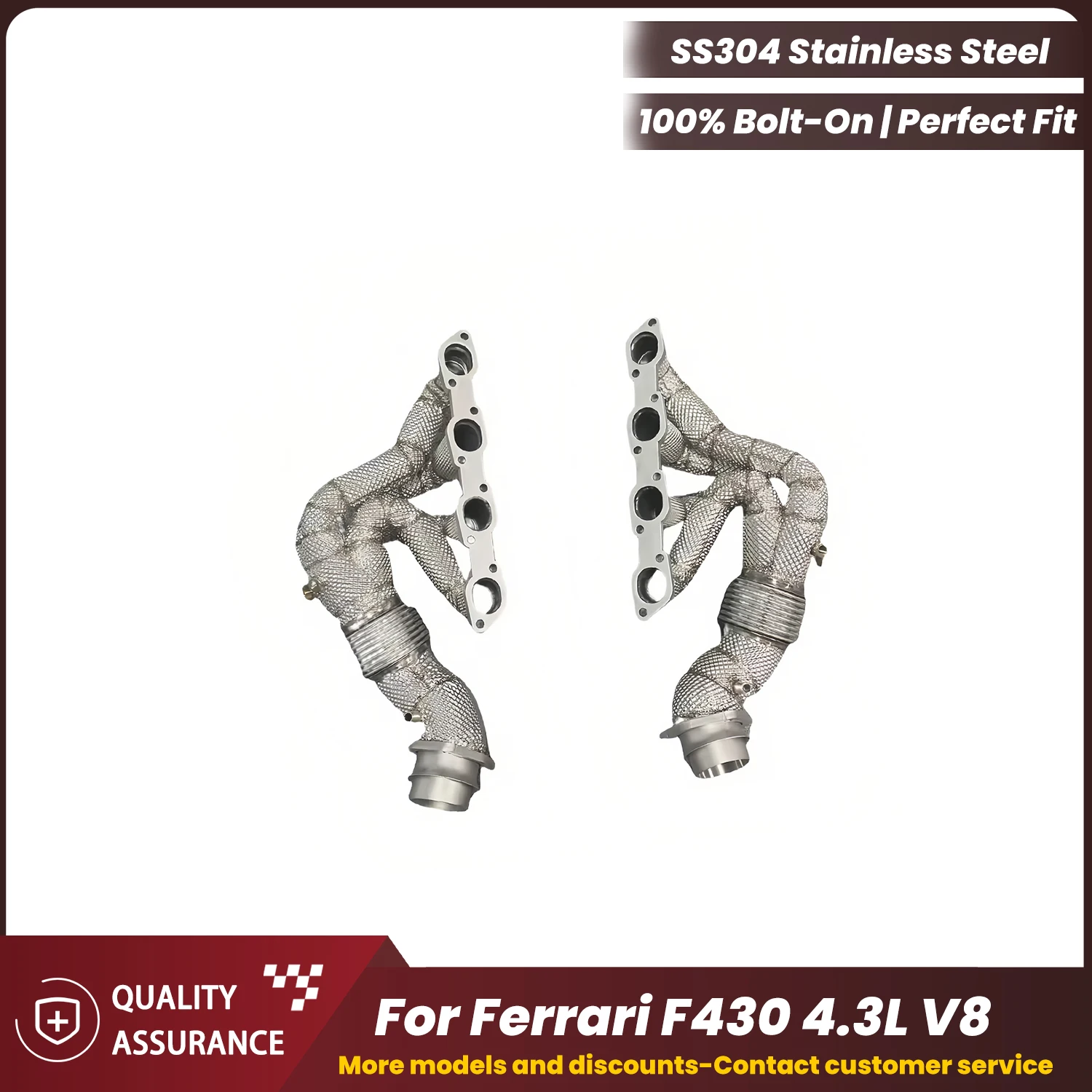 

Спортивные коллекторы ECCF SUS304 для Ferrari F430 4,3 л V8, красивый коллекционный агрессивный выхлопной звук, обновление с высоким расходом