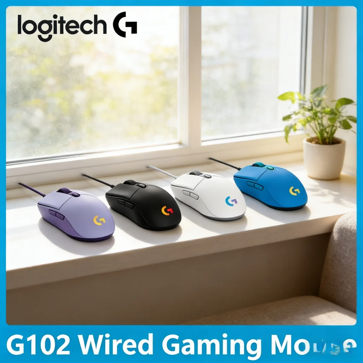 

Игровая мышь Logitech G102, проводная, механическая, легкая, для киберспорта, классическая, портативная, эргономичная, для дома