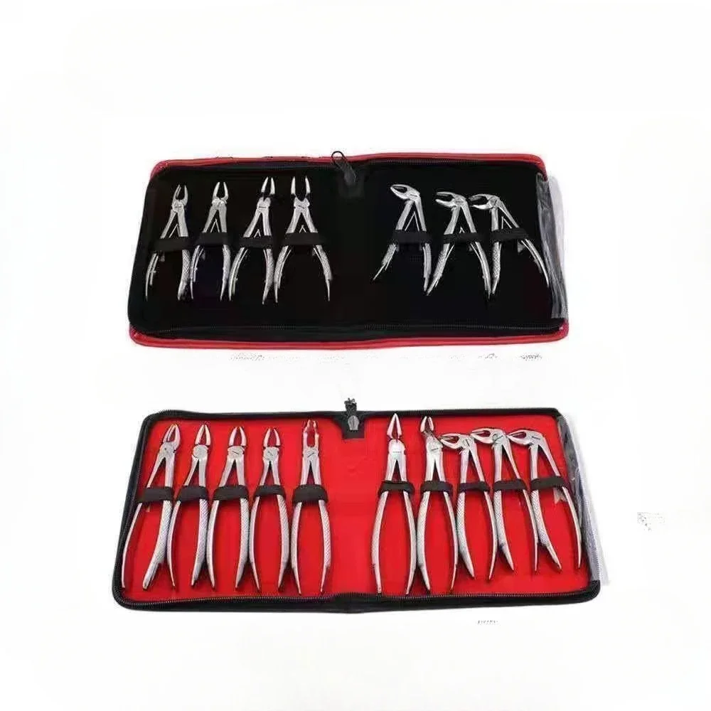 

Top-Quality Dental Steel Adult Tooth Extraction Forceps Kit with 10Pieces Extracting Forceps Dental Equipment Accessories Dental