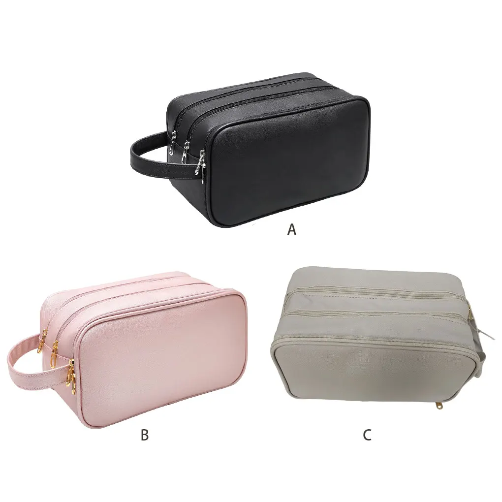

Leather Long-lasting Waterproof Cosmetic Bag - For Everyday Travel Organizer Makeup Easy To Clean