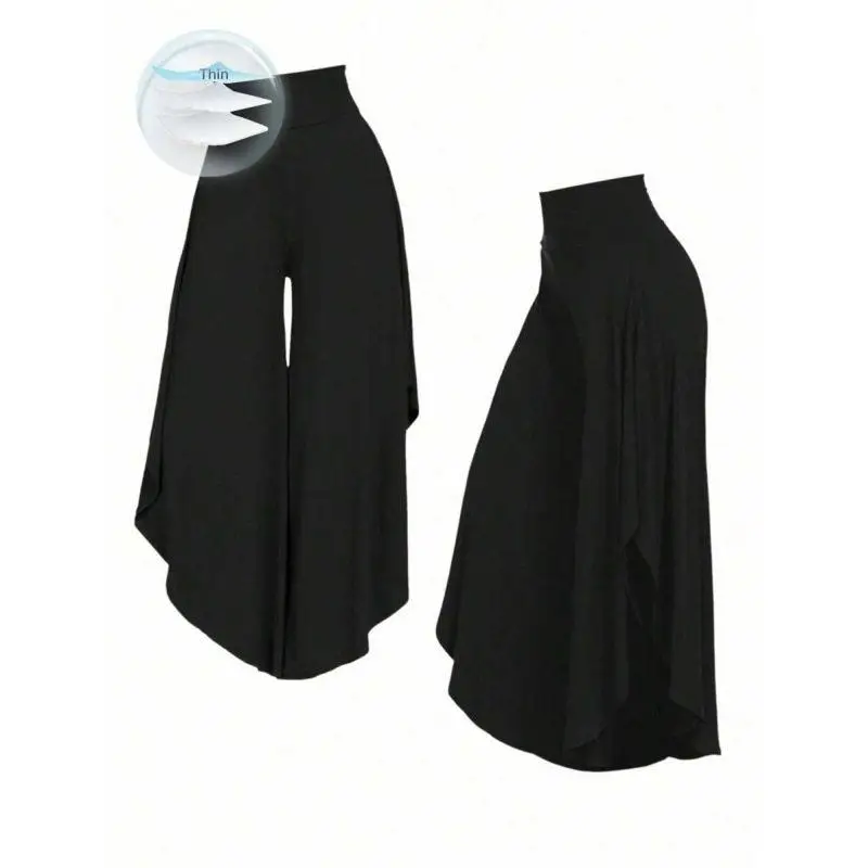 Ruffled High Waist Wide Leg Pants Casual Style Middle Age Women's Jeans Fishing Pants Other Material 100% Cross-Border