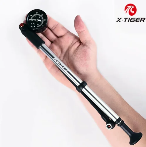 Bomba de aire portátil para bicicleta X-TIGER de alta presión, 300psi, con manómetro para horquilla y suspensión trasera, amortiguador Universal para bicicleta de montaña