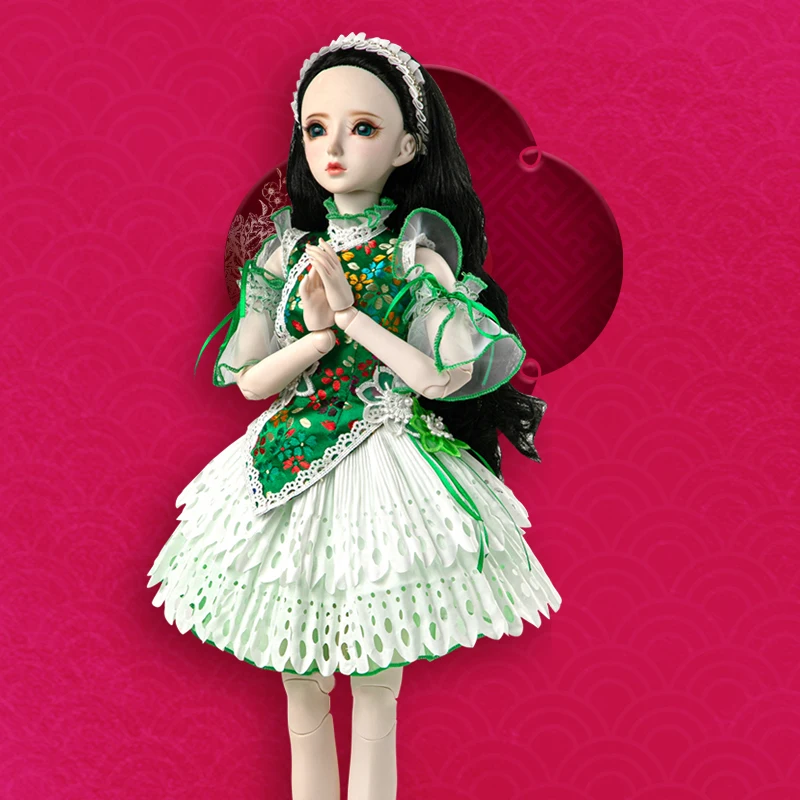 1/3 Doll Cheongsam doll of the Republic of China BJD 62cm Ball Jointed DollsClothes Shoes hand painted Makeup Girls Toys Gift