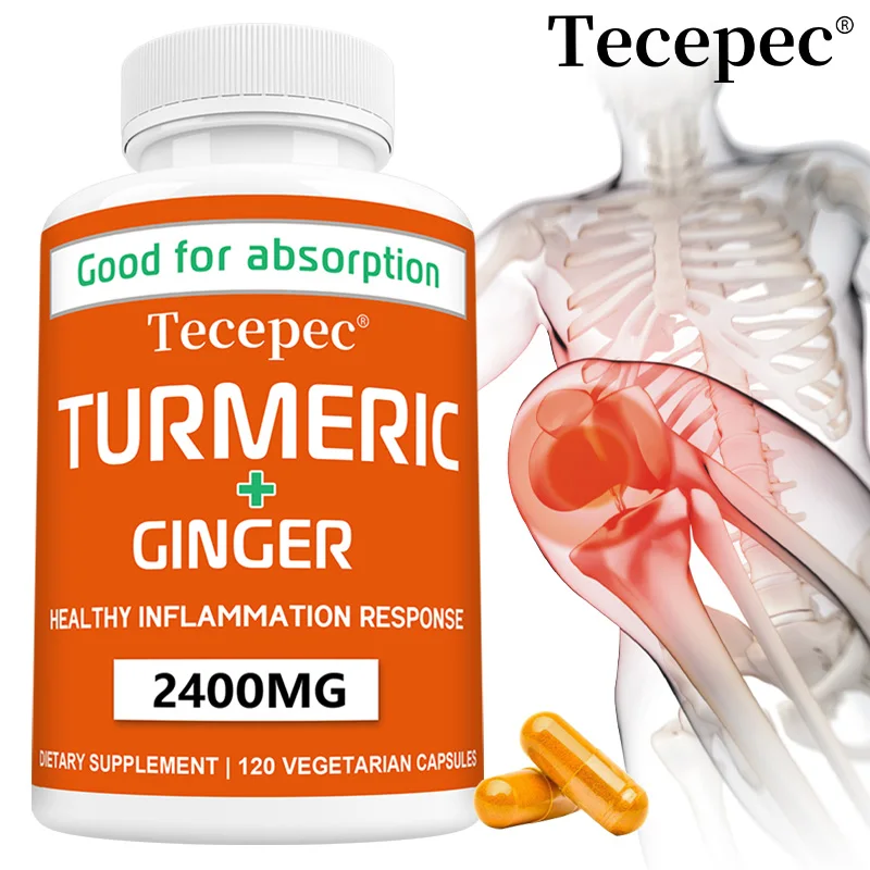 Turmeric Curcumin with Black Pepper & Ginger, 2400mg Turmeric Extract, Enhanced Absorption, Joint Support Supplement