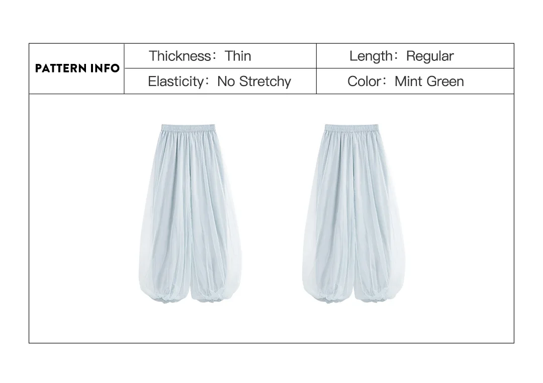 Maden Women's Elastic Waist Mint Mambo Cool Touch Draped Bloomers Lantern Jogger Loose Wide Leg Lazy Casual Summer Light Pants