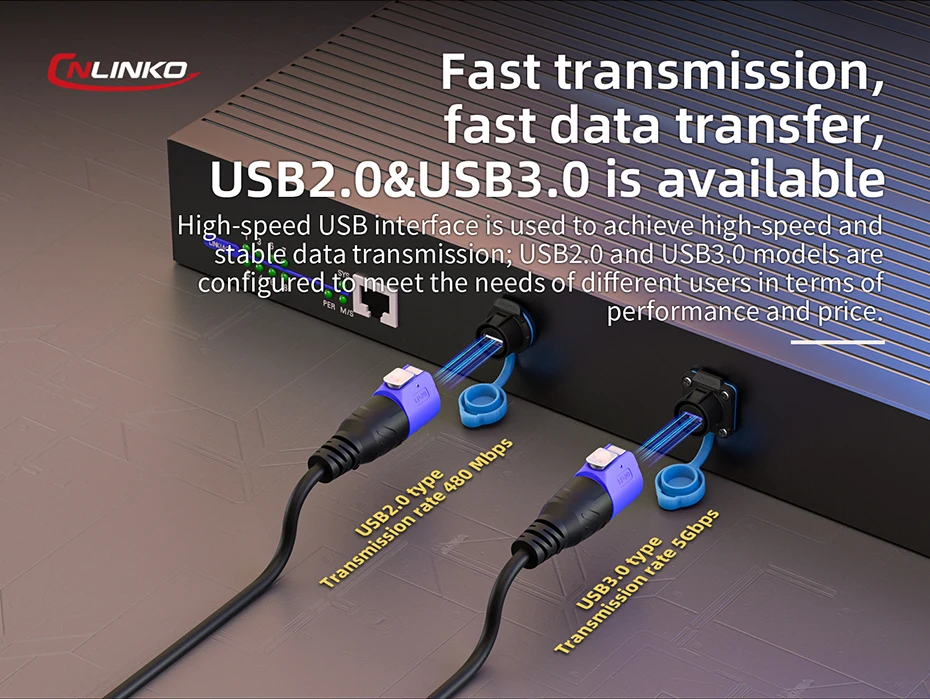 CNLINKO M20 IP68 USB 2.0/3.0 Wasserdichte Buchse – Panelmontage, 5 Gbit/s Schnelles Laden/Synchronisieren für Industrie- und Outdoor-Geräte – Detail 7