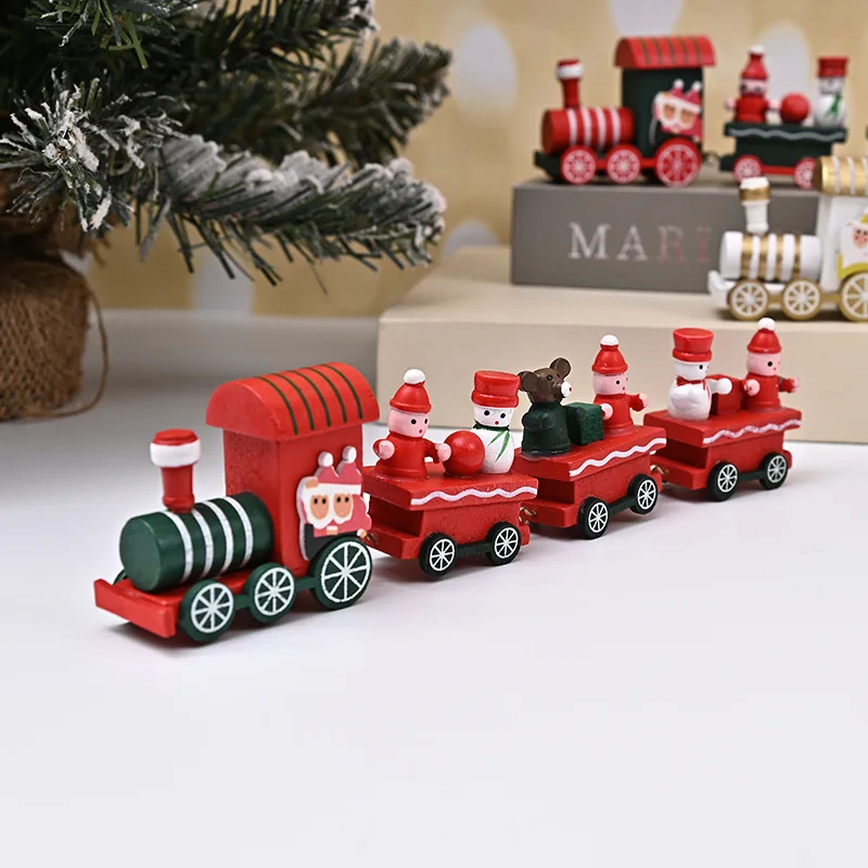 

Wooden Christmas Small Train Kids Merry Christmas Gift Noel Navidad Natal Train Happy New Year Present Favor 2025