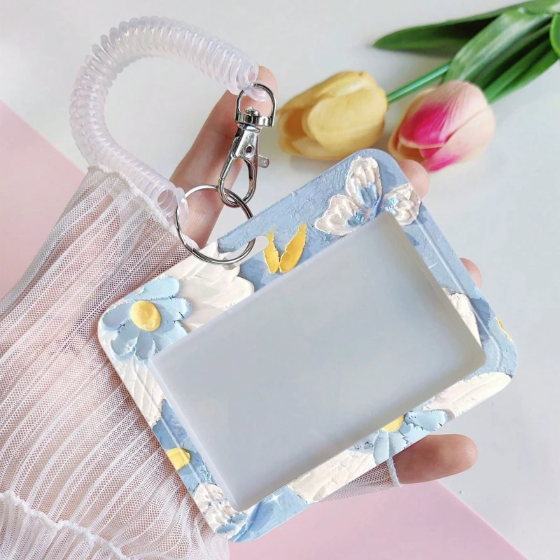 Creative Cartoon Design Card Holder With Retractable Spring Cord Suitable For Bank Business Work Card Holder Student ID Card