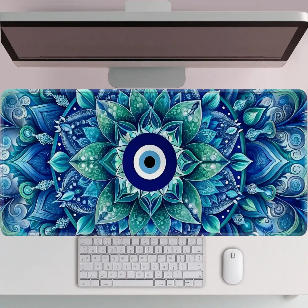 Evil Eye Mandala Large Desk Mat Non-Slip Rubber Base Gaming Mouse Pad for Office Workstation