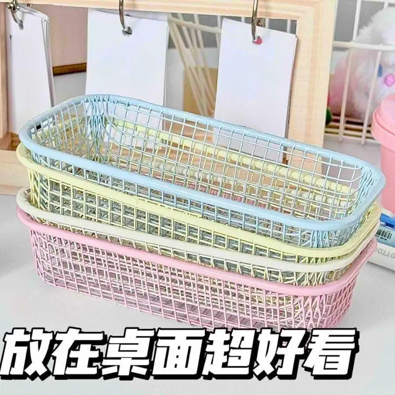 بسيطة صرخة الحديد الفن سلة التخزين مكتب سطح المكتب عناصر متنوعة المنظم صندوق الكورية Sle لون نقي سلة التخزين المنزل