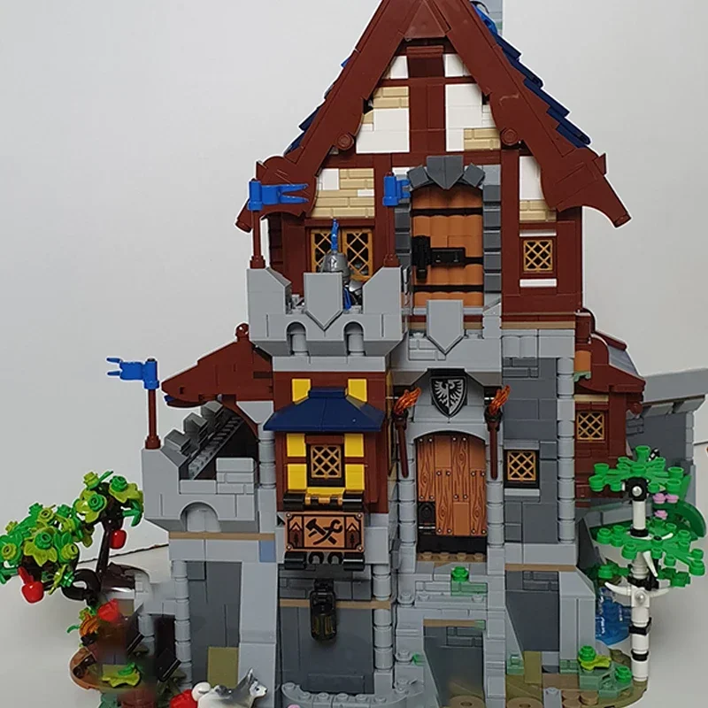 Moc blocos de construção castelo modelo castelo medieval manter tijolos técnicos diy montagem brinquedos construção para crianças presentes do feriado