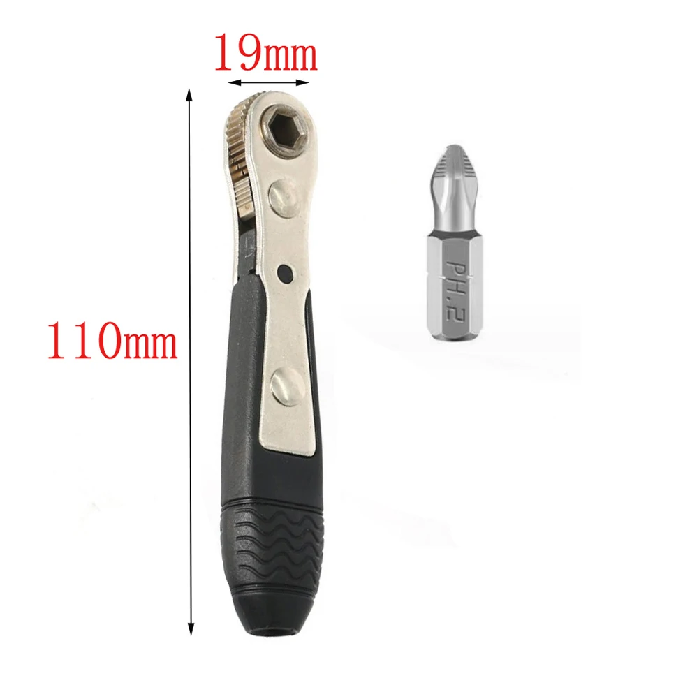 1/4 Screwdriver Rod Adjustable Fast Ratchet Wrench Quick Socket Wrench Tools Mini Single Head Ratchet Screwdriver Set