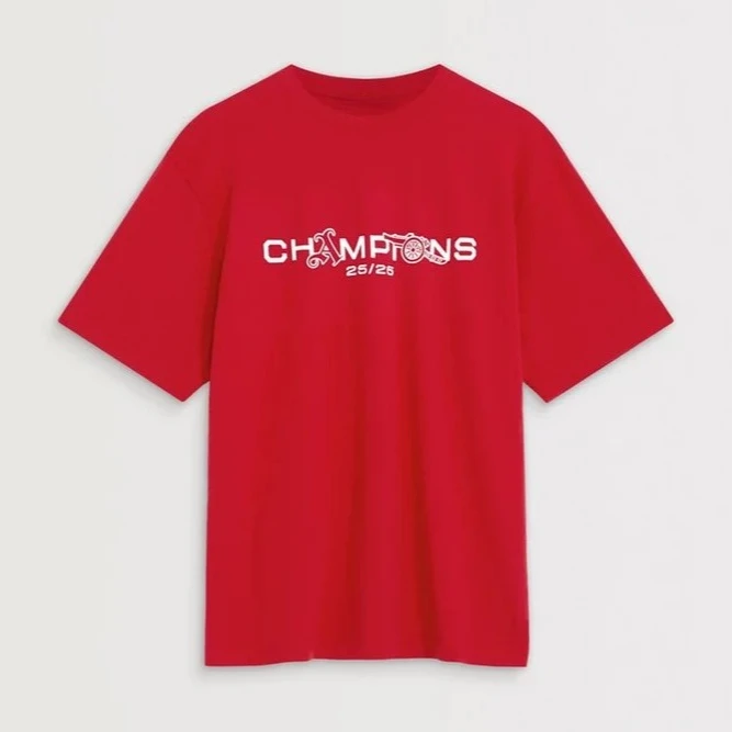 Arsenal 25-26 Season Champion Graphic 100%Cotton Unisex Tshirt
