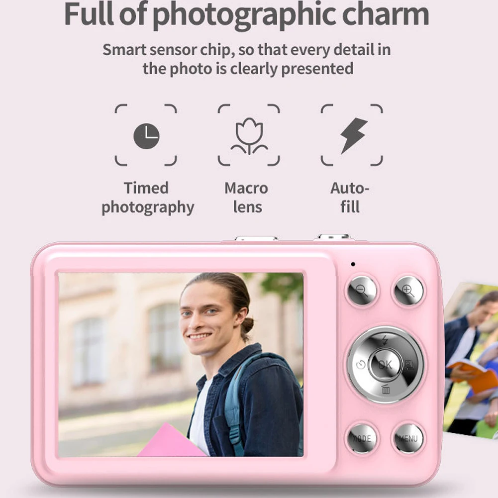 Mini Digital Photo Camera 2.8 Inch HD Screen Portable Video Photo Camera Kids Toy Child Point and Shoot Vlogging Cameras for Kid