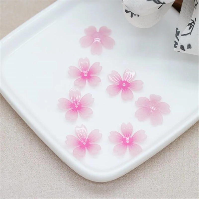 20pcs/lot new resin leaves flower beads acetic acid charm torus connectors for diy earrings hairpin jewelry making accessories