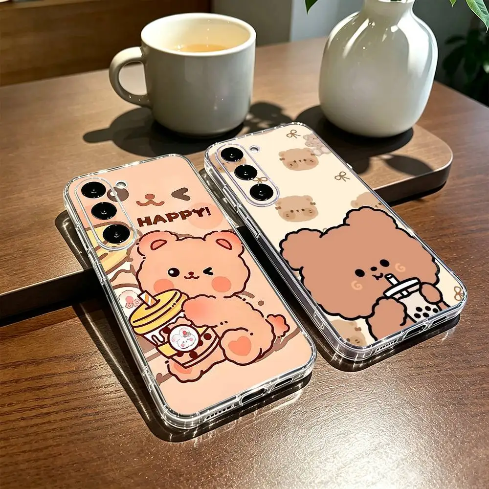 Kawaii Cute Food Bear Phone Case Transparent Silicone Soft For SamsungA10,12,20,21S,30,31,40,50,51,52,70,71
