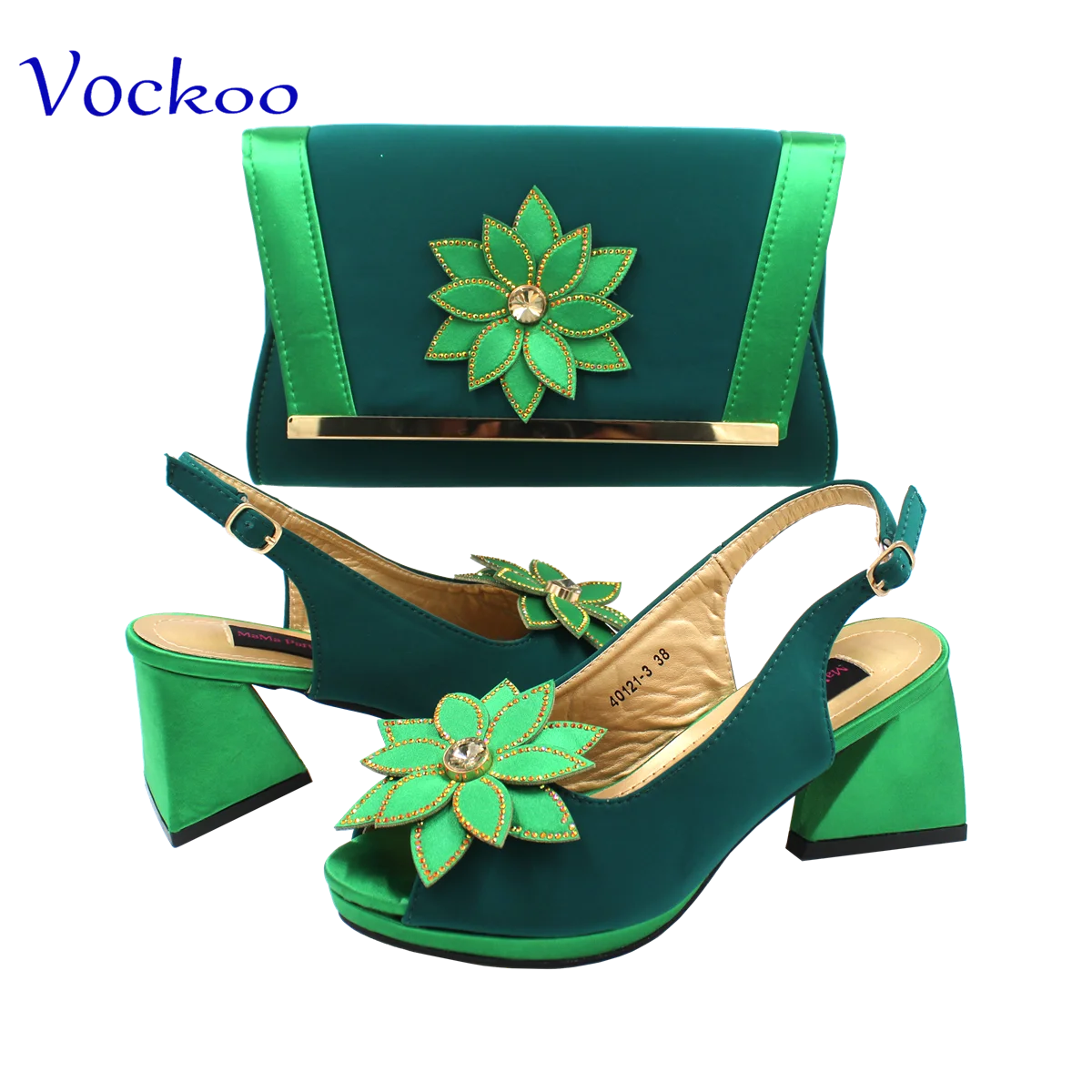 Sapatos de dedo apontado cor verde elegante e conjunto de bolsa para mulheres, saltos especiais com plataforma, moda africana, recém-chegados, 2024