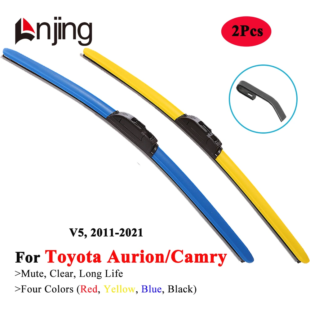 LNJING Colorful Wiper Blades For Toyota Aurion Camry V5 Sedan 2011 2012 2015 2018 2019 2020 2021 Car Exterior Replacement Parts