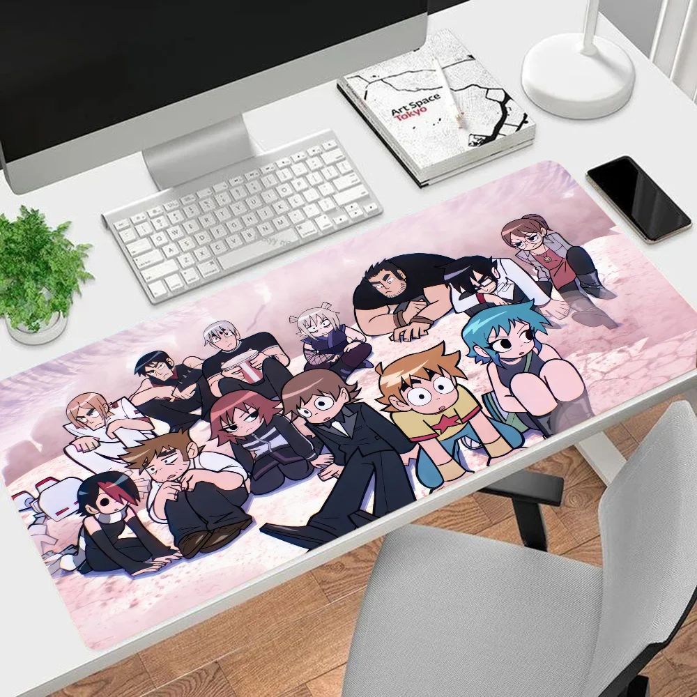 Imagem -04 - Grande Cartoon Anime Gaming Mouse Pad Scott Pilgrim Tira Mousepad Tapetes de Teclado Tapete de Mesa Acessórios Ins Maré