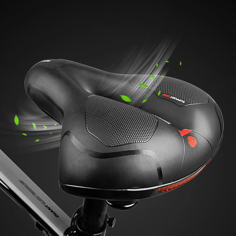 MTB Road Bike Saddle With Taillight Hollow Breathable Shock Absorbing Comfortable Big Butt Bike Cycling Seat for Men Women