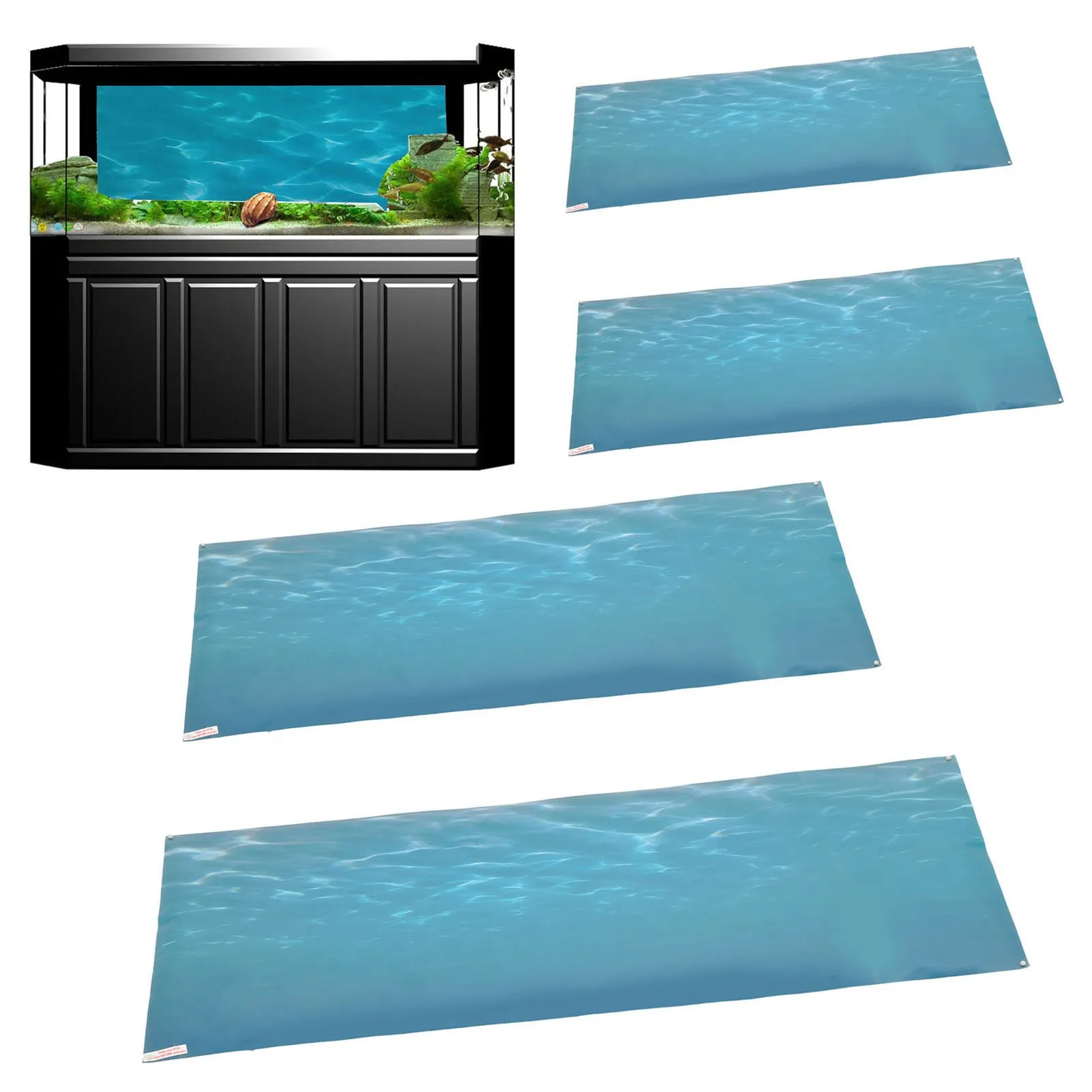 Fish  Background Sticker PVC Self Adhesive 3D Sea Pattern Aquarium Poster Decoration Fish  Decorative Picture