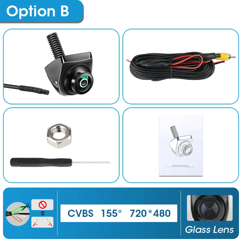 AHD 1920 x 1080P CVBS Nachtsicht 12 V IP68 Wasserdicht 170 ° Grad Fisheye Golden Lens Full HD Fahrzeug Backup Auto Rückansicht Kamera