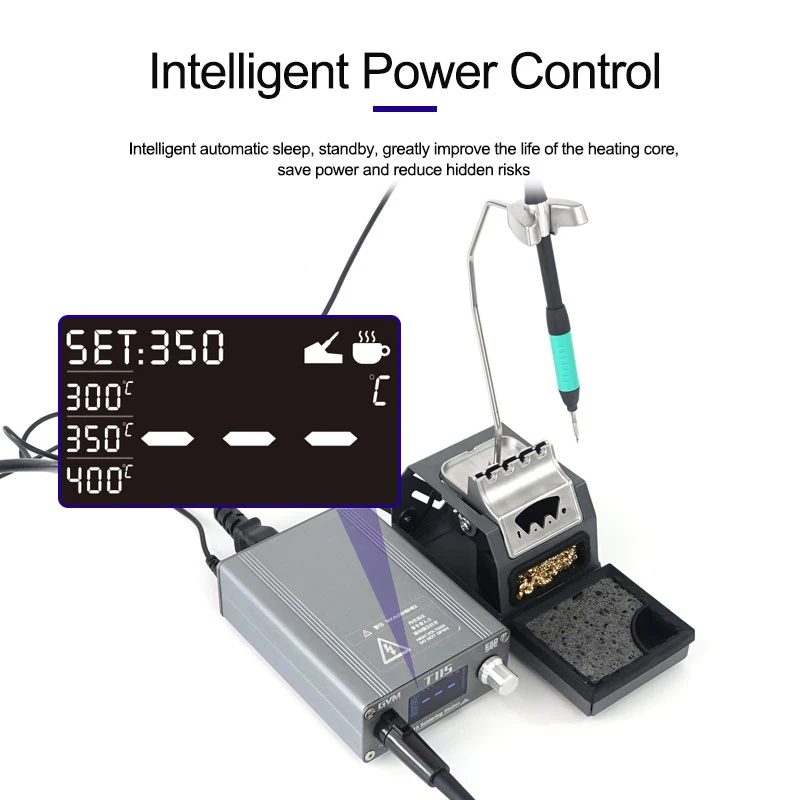 Stacja lutownicza GVM T115 o stałej temperaturze automatyczne uśpienie szybkie nagrzewanie 45W mobilna stacja do spawania naprawa telefonu