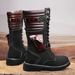 Hot selling Men high top Boots Fashion comfortable outdoor Boots Rivet Punk Style Motorcycle Boots Wear-Resisting Trekking Shoes