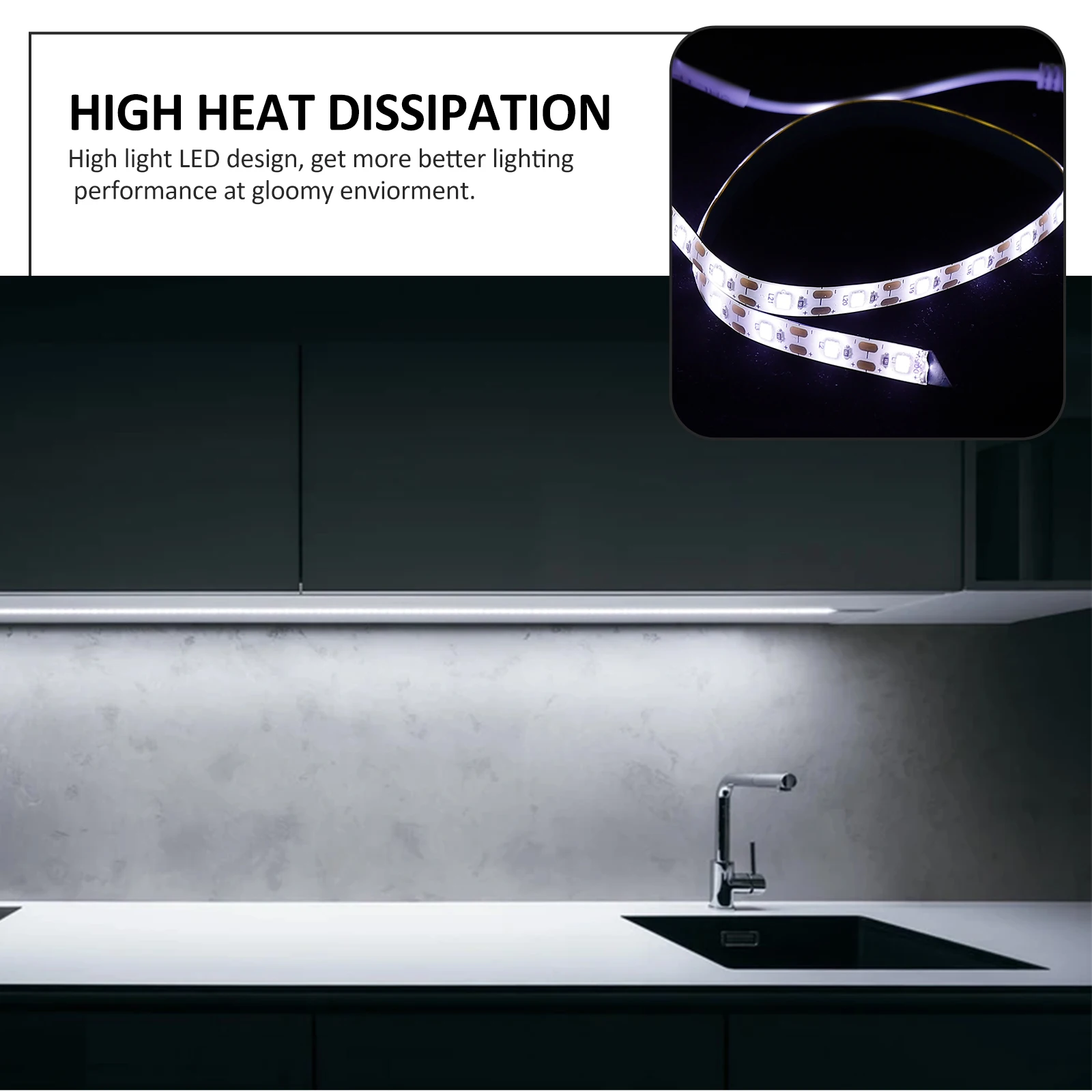 

Human Body Induction Case Strip Light Decorative Strip Lamp Bedside Strip Light for Home Bedroom without (Cold W