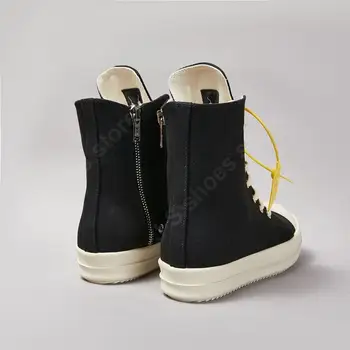 經典黑色帆布鞋品牌 Ro 鞋 男士高筒鞋 女士休閒鞋 運動鞋 奢華踝靴 繫帶平底靴 8 最佳銷售 男士高筒鞋 - №1