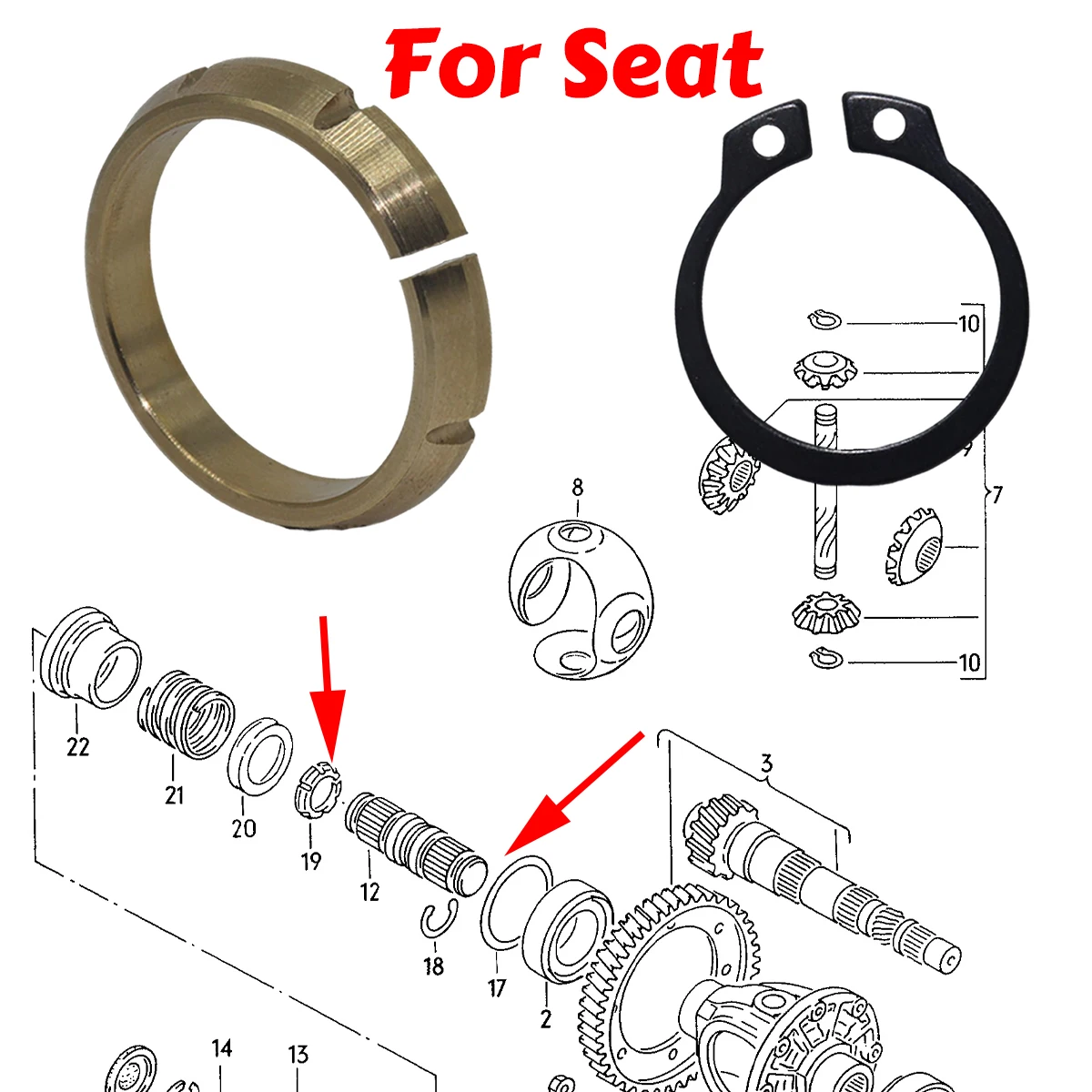 28mm 020409297 020409374 Gearbox Differential Ring For Seat Toledo Leon Inca Ibiza Cordoba Ateca Brass Spacer Thrust Washer Seal