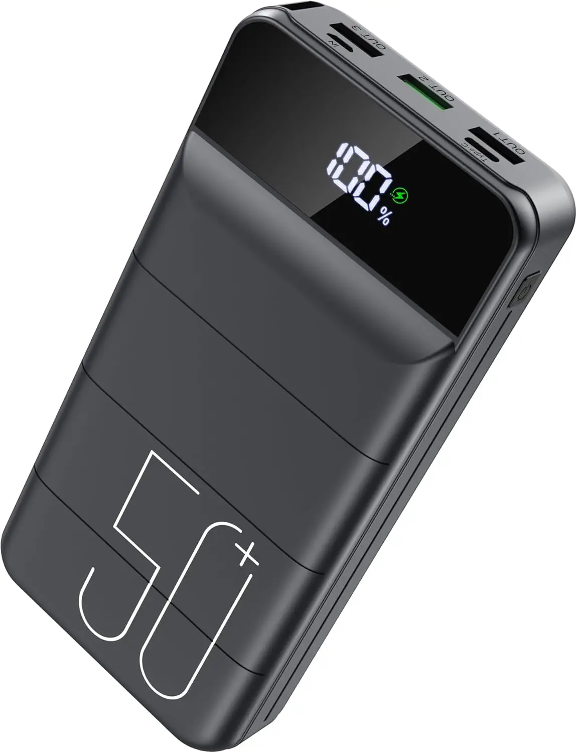 

Портативный внешний аккумулятор 50000 мАч с быстрой зарядкой 22.5 Вт, USB-C, 3 выхода, LED-дисплей для iPhone, Samsung, iPad