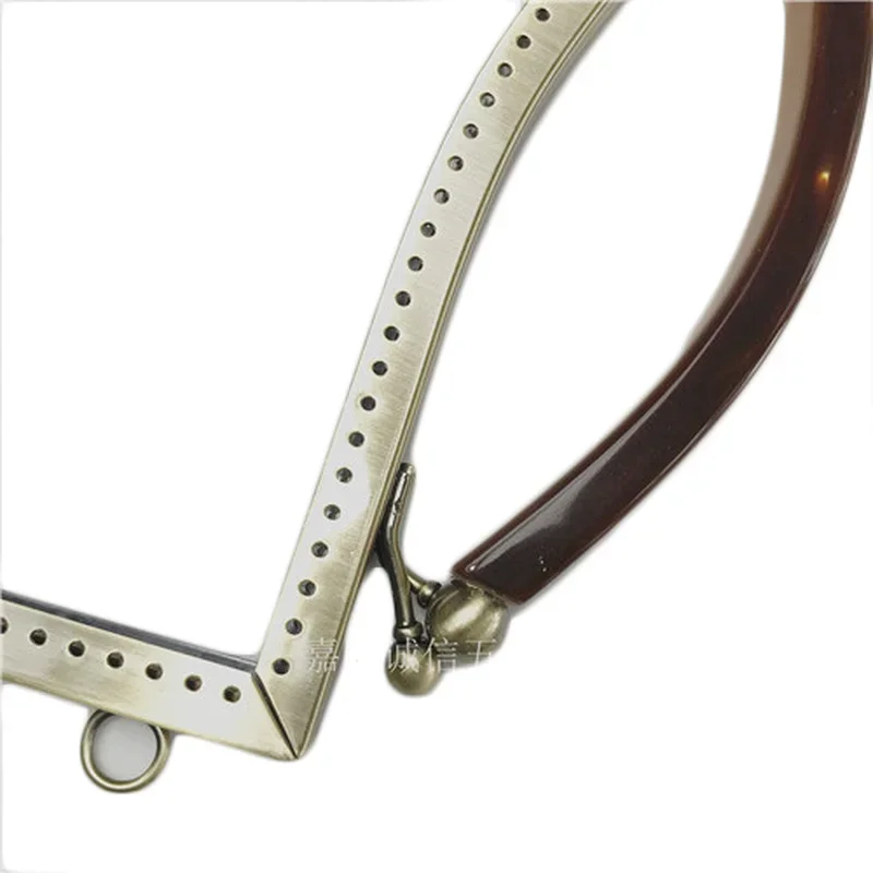 21.5cm Square Round Wood Metal Frame Kiss Clasp for Handle Bag Purse Accessories DIY Metal Kiss Clasp Lock Frame