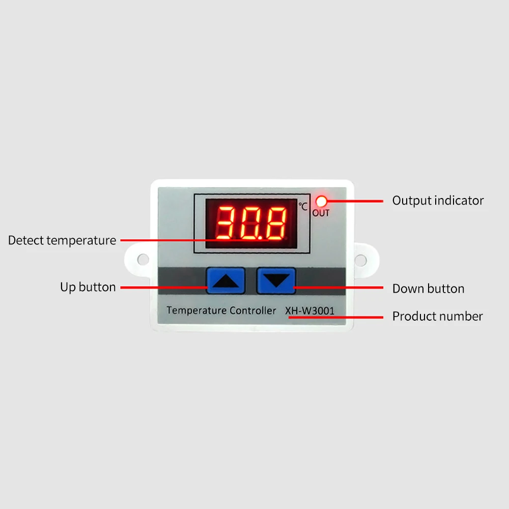 Digital Temperature Controller Display Thermostat Control Switch and Thermistor Sensors Temperature Probe(12V 120W)