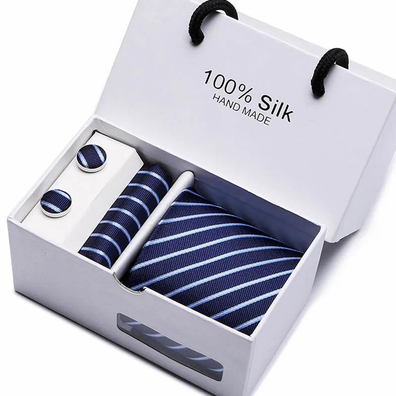 Men's ties in various colors, in stock gift box, 5-piece set, group tie, business suit, wedding tie