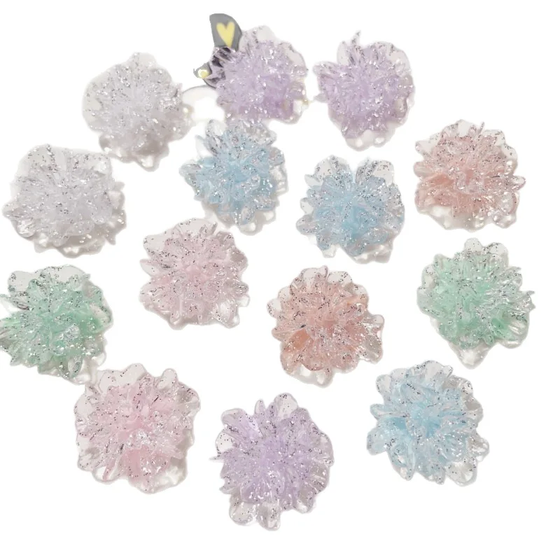 100PCS Gardenia Camellia Resin 21MM Patch Accessories DIY Temperament Earrings Shoe Flower Handicraft Materials